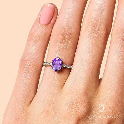 Amethyst Lab Diamond Ring - Mirth