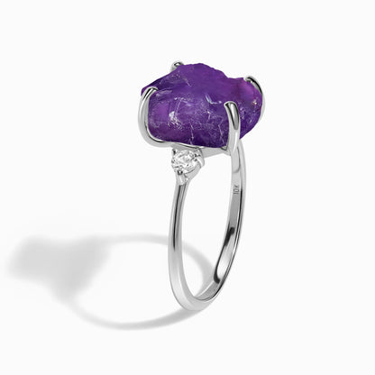 Amethyst Diamond Ring - Raw Allure