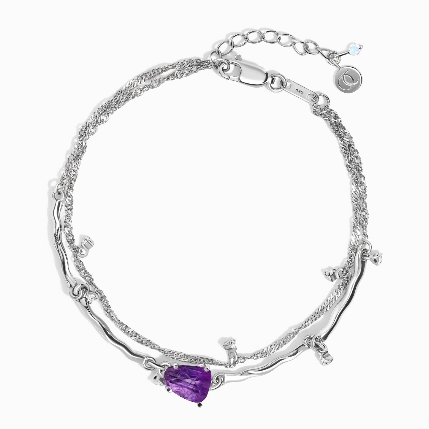 Raw Crystal Bracelet - Flow Amethyst