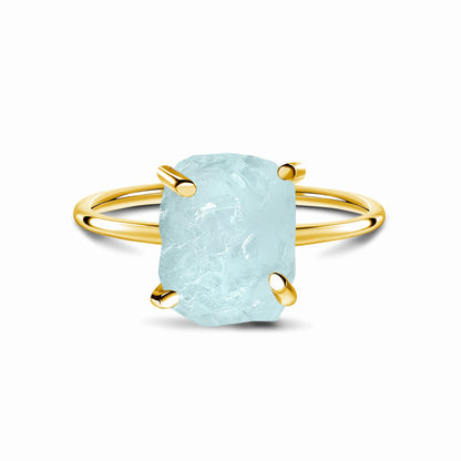 Raw Crystal Ring - Petite Aquamarine