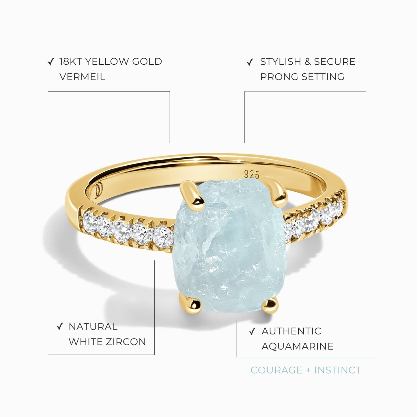 Raw Crystal Ring - Ritzy Aquamarine