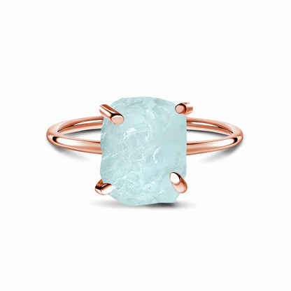 Raw Crystal Ring - Petite Aquamarine