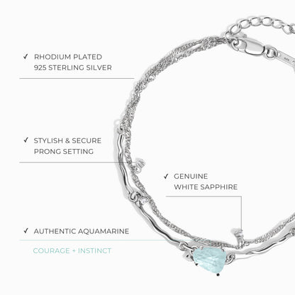 Raw Crystal Bracelet - Flow Aquamarine