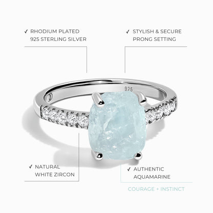 Raw Crystal Ring - Ritzy Aquamarine