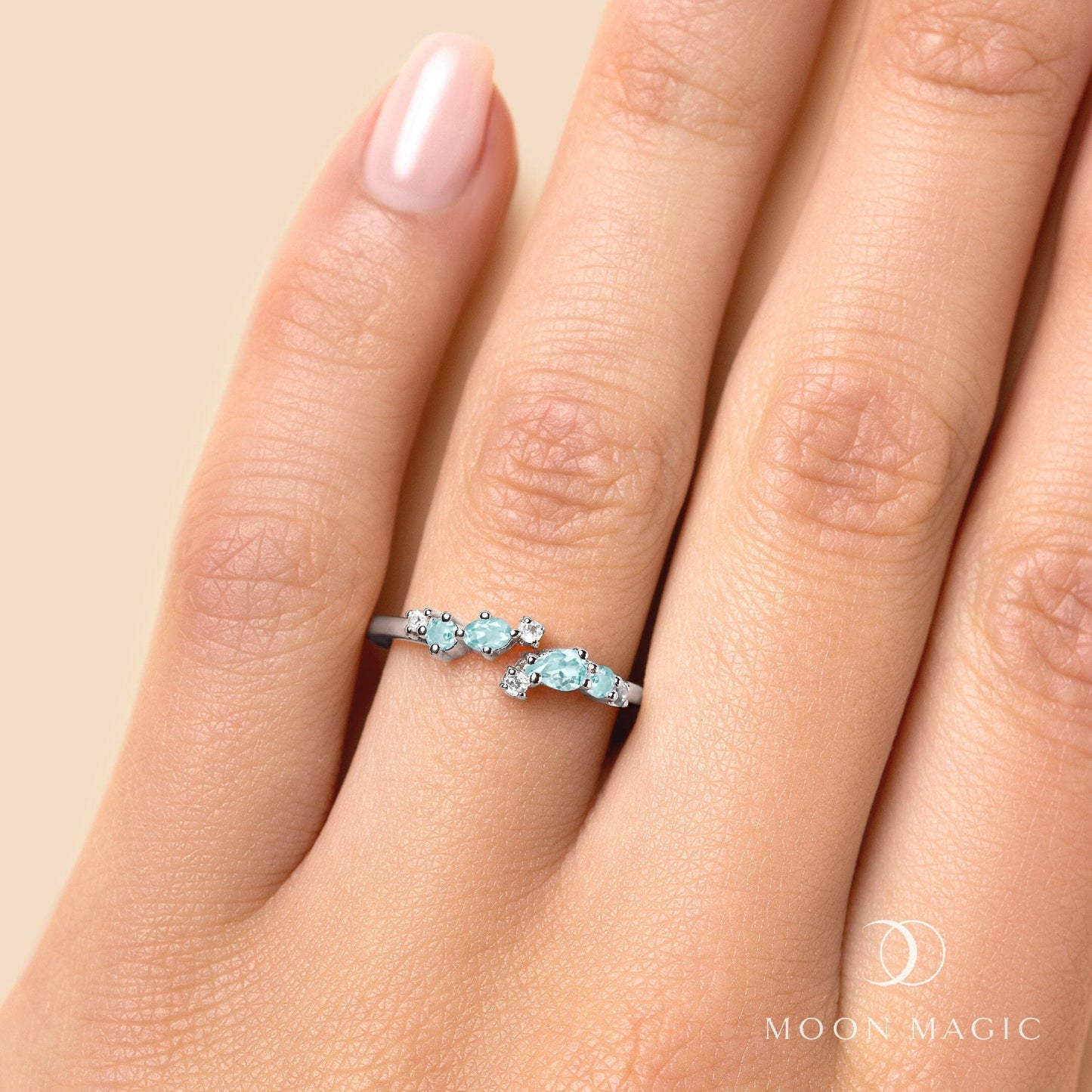 Adjustable Aquamarine Ring - Flourish