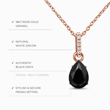 Black Onyx Necklace Sway - December Birthstone