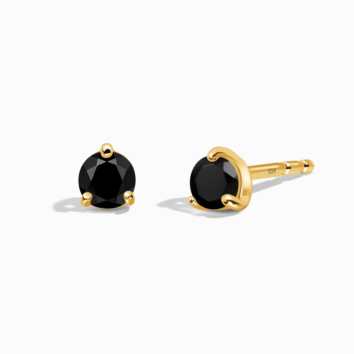 Black Onyx Solid Round Studs - December Birthstone