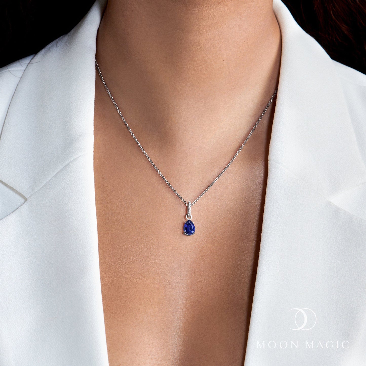 Blue Sapphire Necklace Sway - September Birthstone