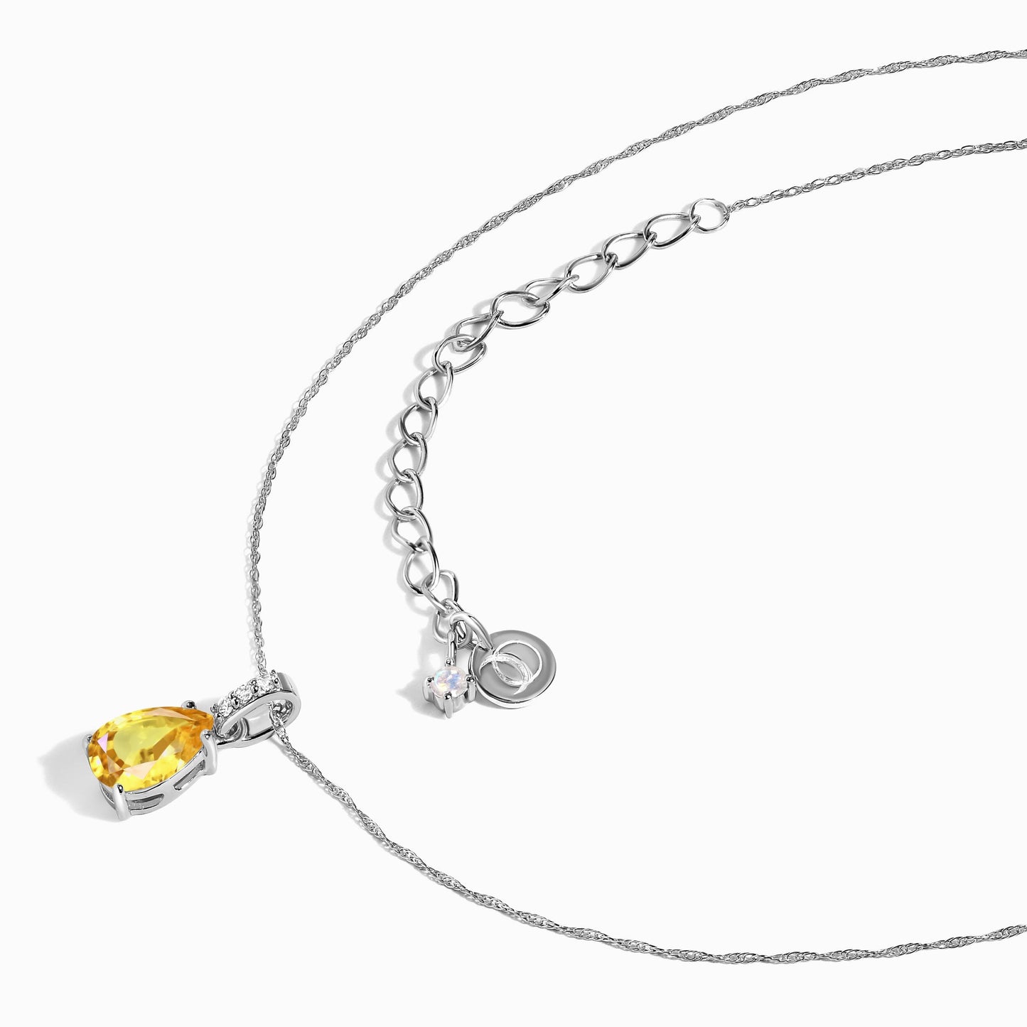 Citrine Diamond Necklace Sway - November Birthstone