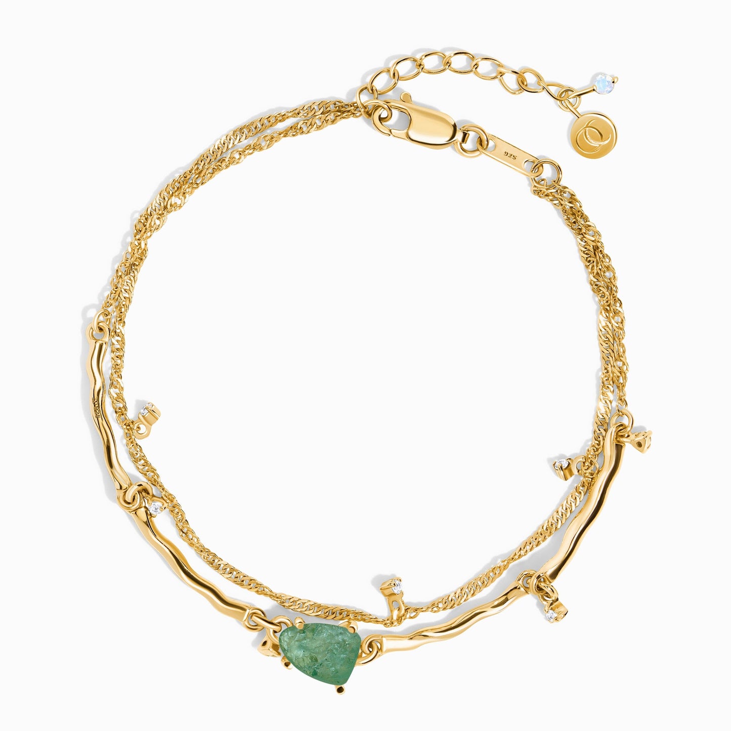 Raw Crystal Bracelet - Flow Green Apatite