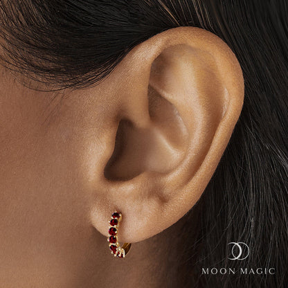 Garnet Earrings - Bonny Hoops