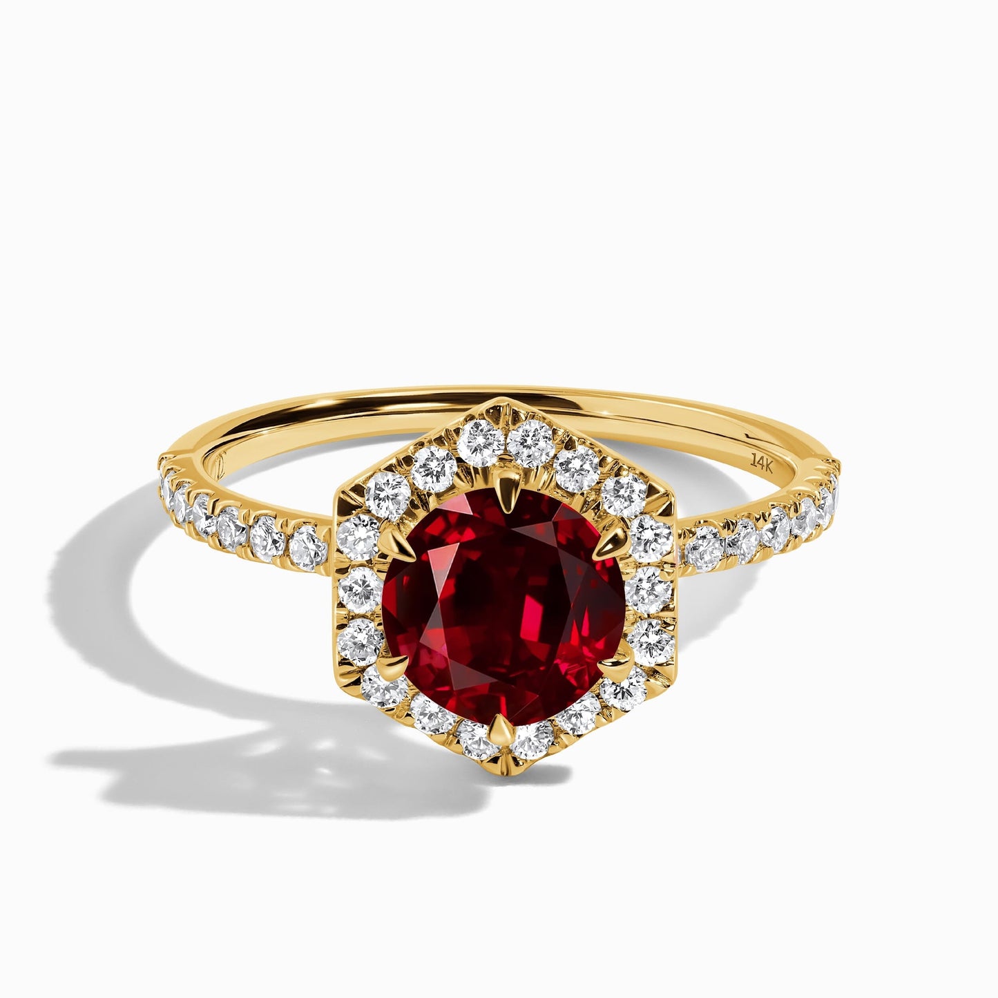 Garnet Lab Diamond Ring - My Eternal Round Halo Pavé