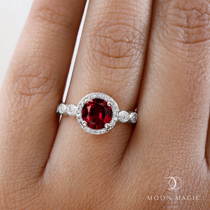 Garnet Diamond Ring - Soulmate