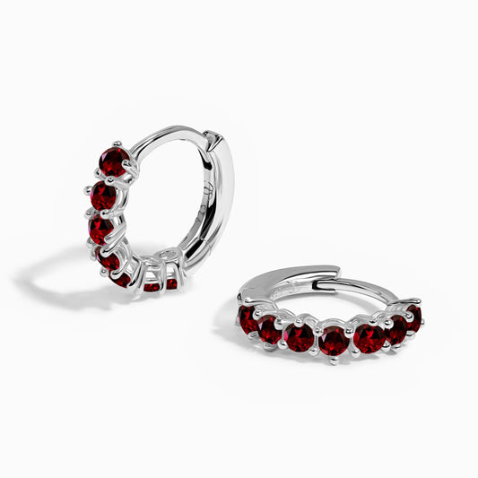 Garnet Earrings - Bonny Hoops