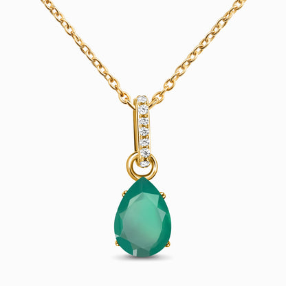 Green Onyx Necklace Sway - May Birthstone