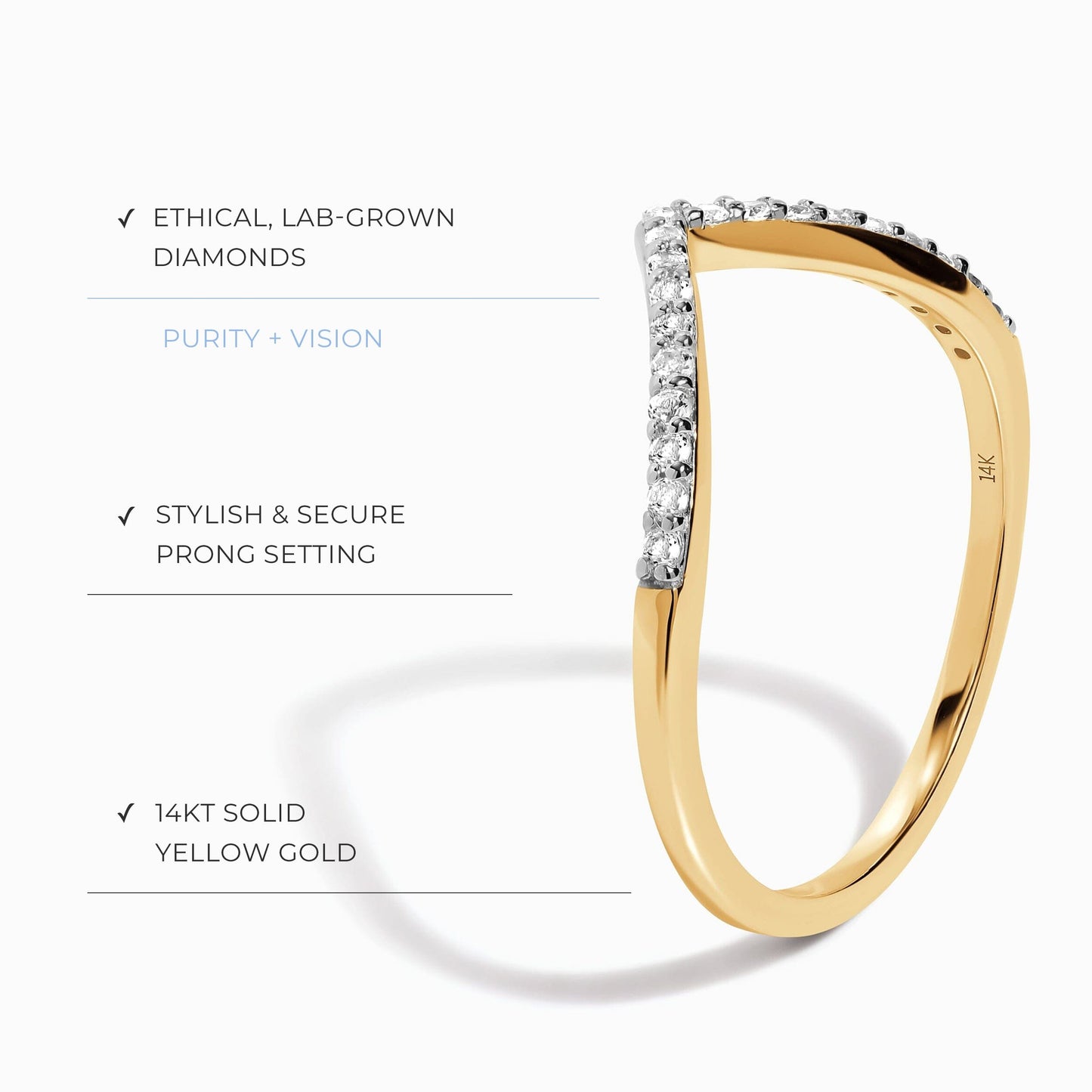 Lab Diamond Queen Of Lustre Ring & Bonding Arc Band