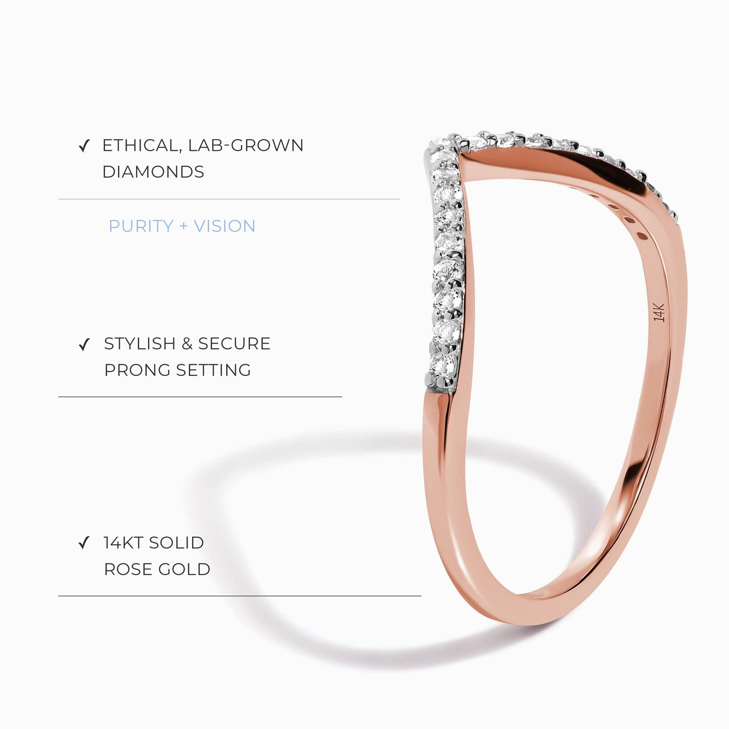 Lab Diamond Queen Of Lustre Ring & Bonding Arc Band