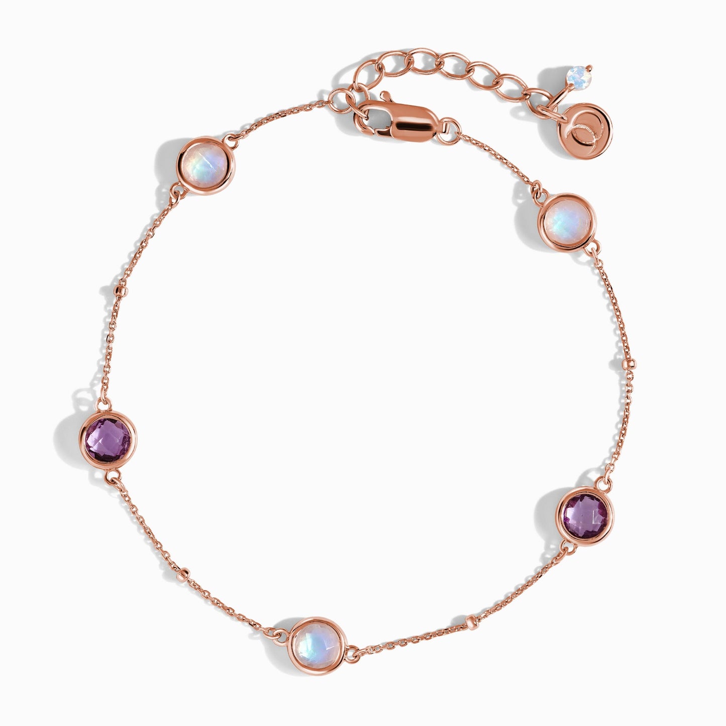 Moonstone Amethyst Bracelet - Sphere 'Intuition'