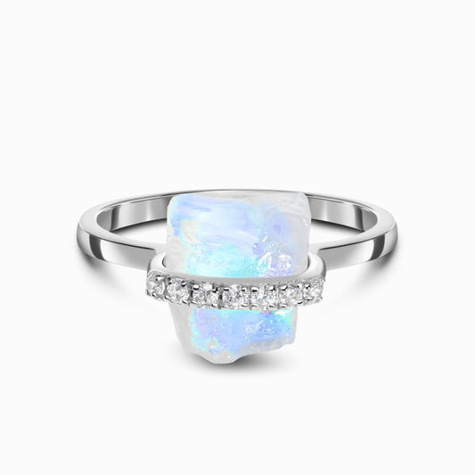 Raw Crystal Ring - Sassy Moonstone