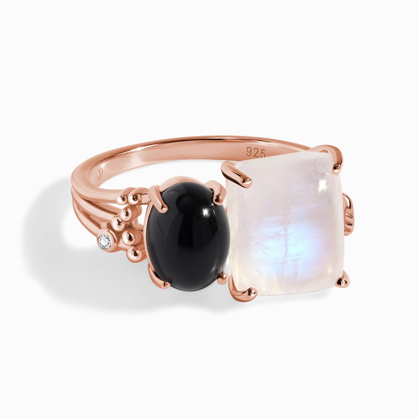 Moonstone Black Onyx Ring - Phantasia