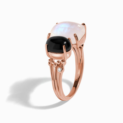 Moonstone Black Onyx Ring - Phantasia