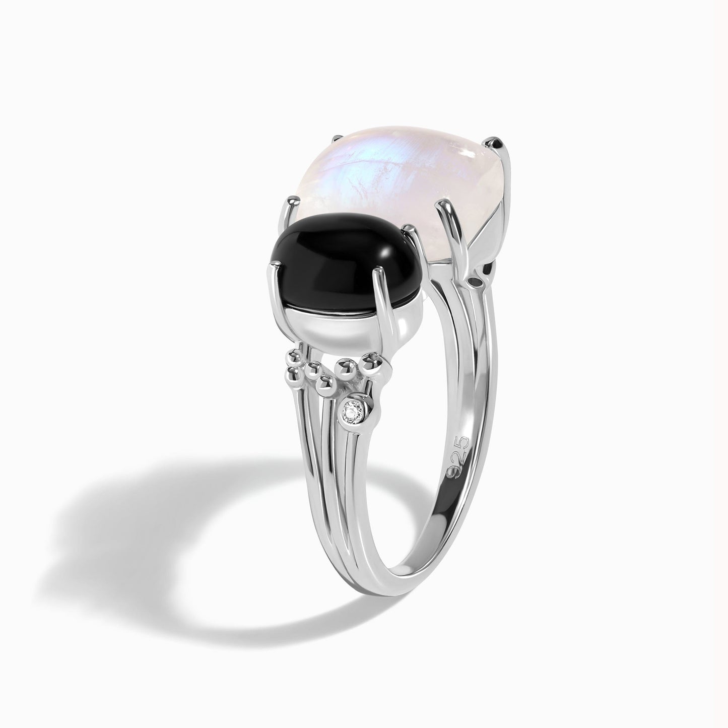 Moonstone Black Onyx Ring - Phantasia