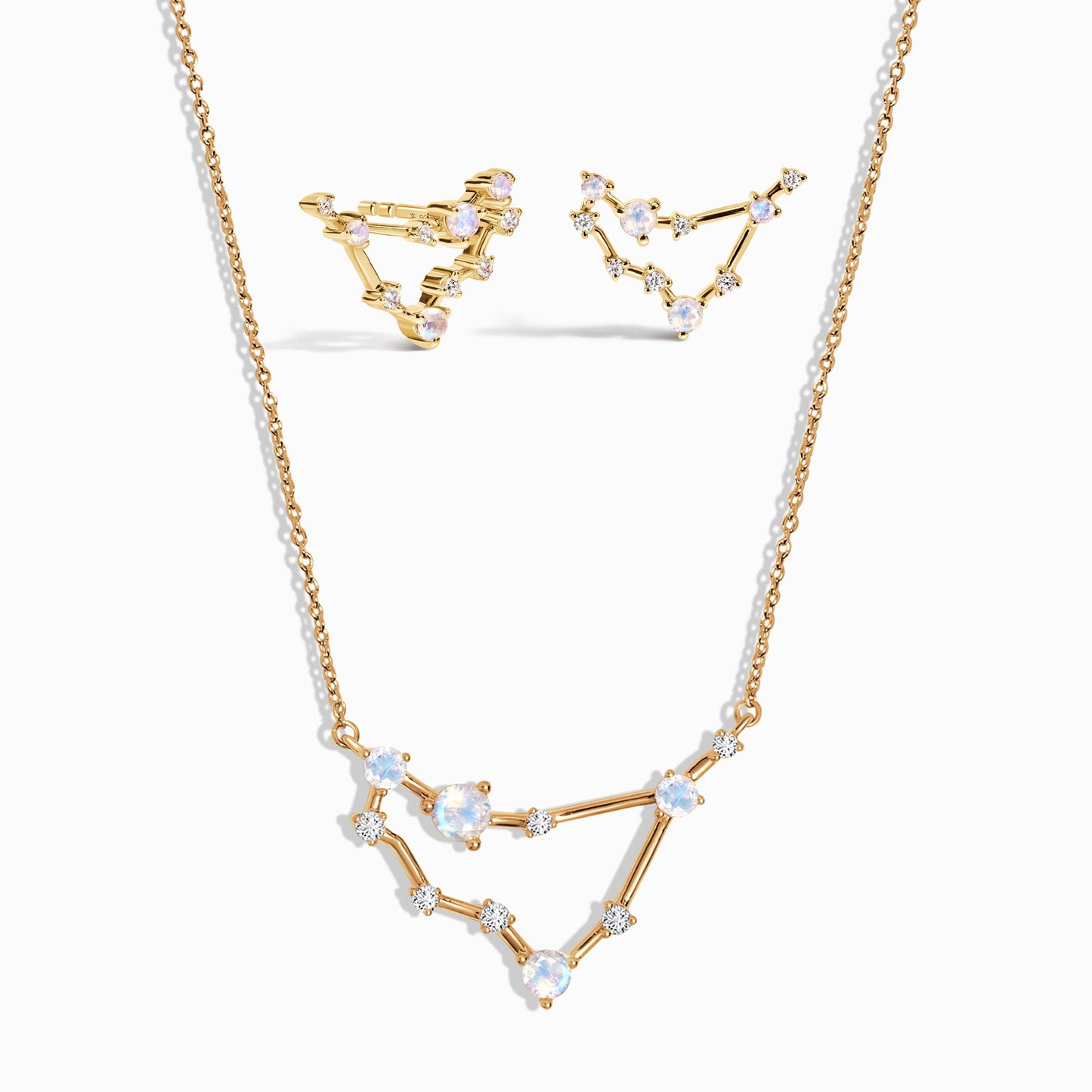 Capricorn Zodiac Constellation Necklace & Earrings