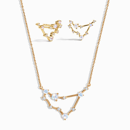 Capricorn Zodiac Constellation Necklace & Earrings