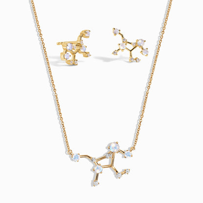 Virgo Zodiac Constellation Necklace & Earrings