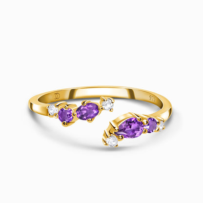 Adjustable Amethyst Ring - Flourish