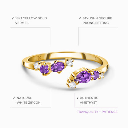 Adjustable Amethyst Ring - Flourish