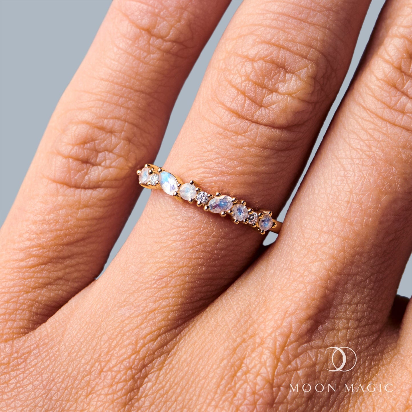 Moonstone White Zircon Ring - Grace