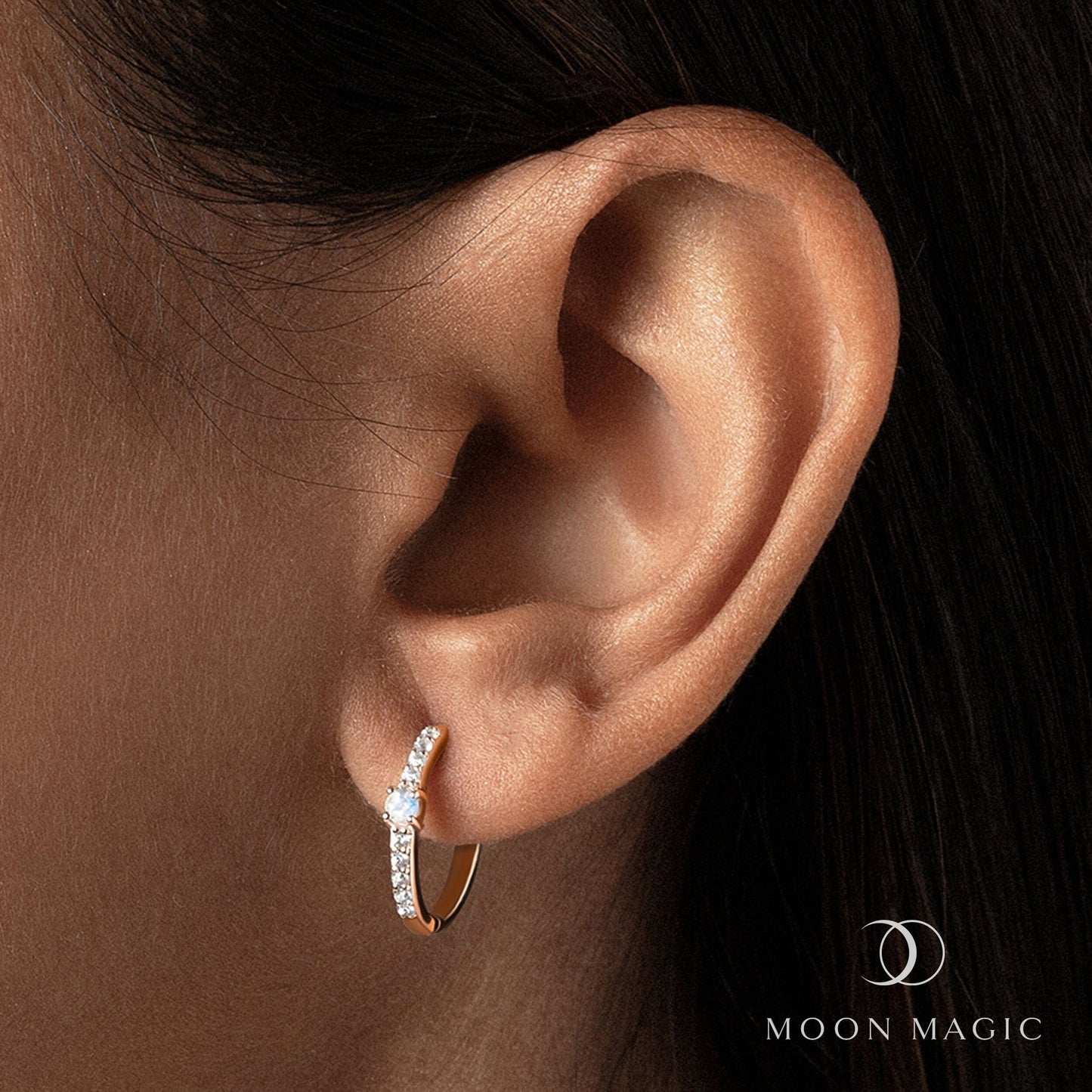 Moonstone Earrings - Excellence Hoops