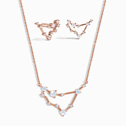 Capricorn Zodiac Constellation Necklace & Earrings