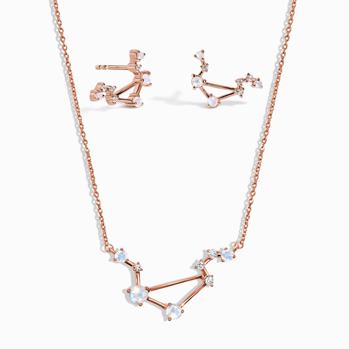 Libra Zodiac Constellation Necklace & Earrings