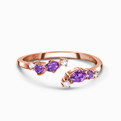 Adjustable Amethyst Ring - Flourish