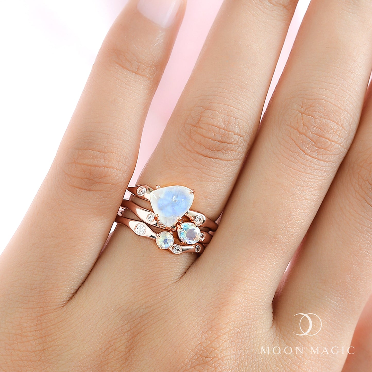 Moonstone Ring - Dazzling Trinity