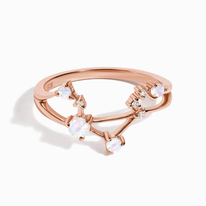 Moonstone Ring - Libra Zodiac Constellation