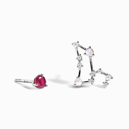 Zodiac Birthstone Studs - Leo Ruby