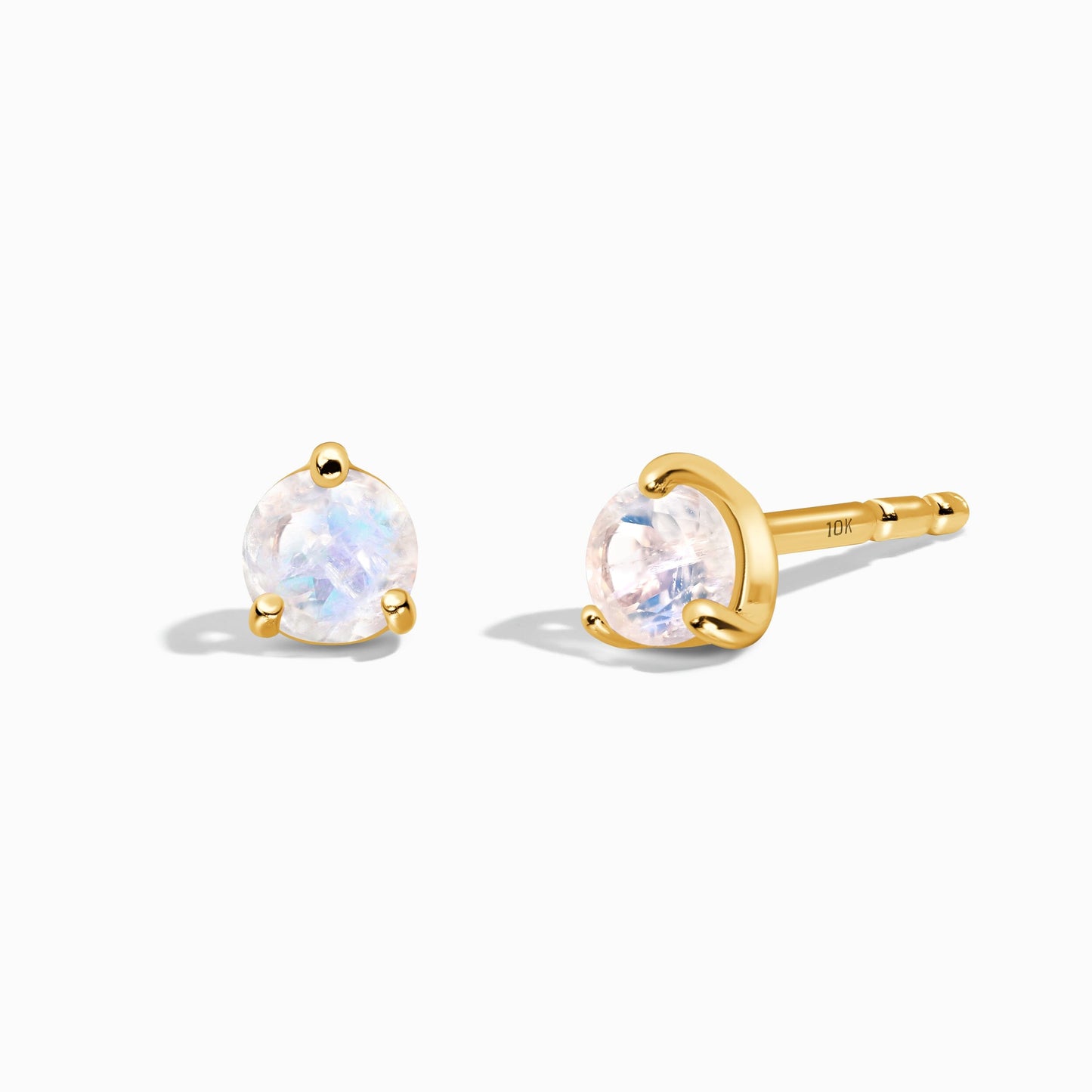 Moonstone Solid Round Studs - June Birthstone