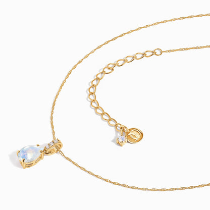 Moonstone Diamond Necklace Sway - June Birthstone