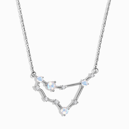 Moonstone Diamond Necklace - Capricorn Zodiac Constellation