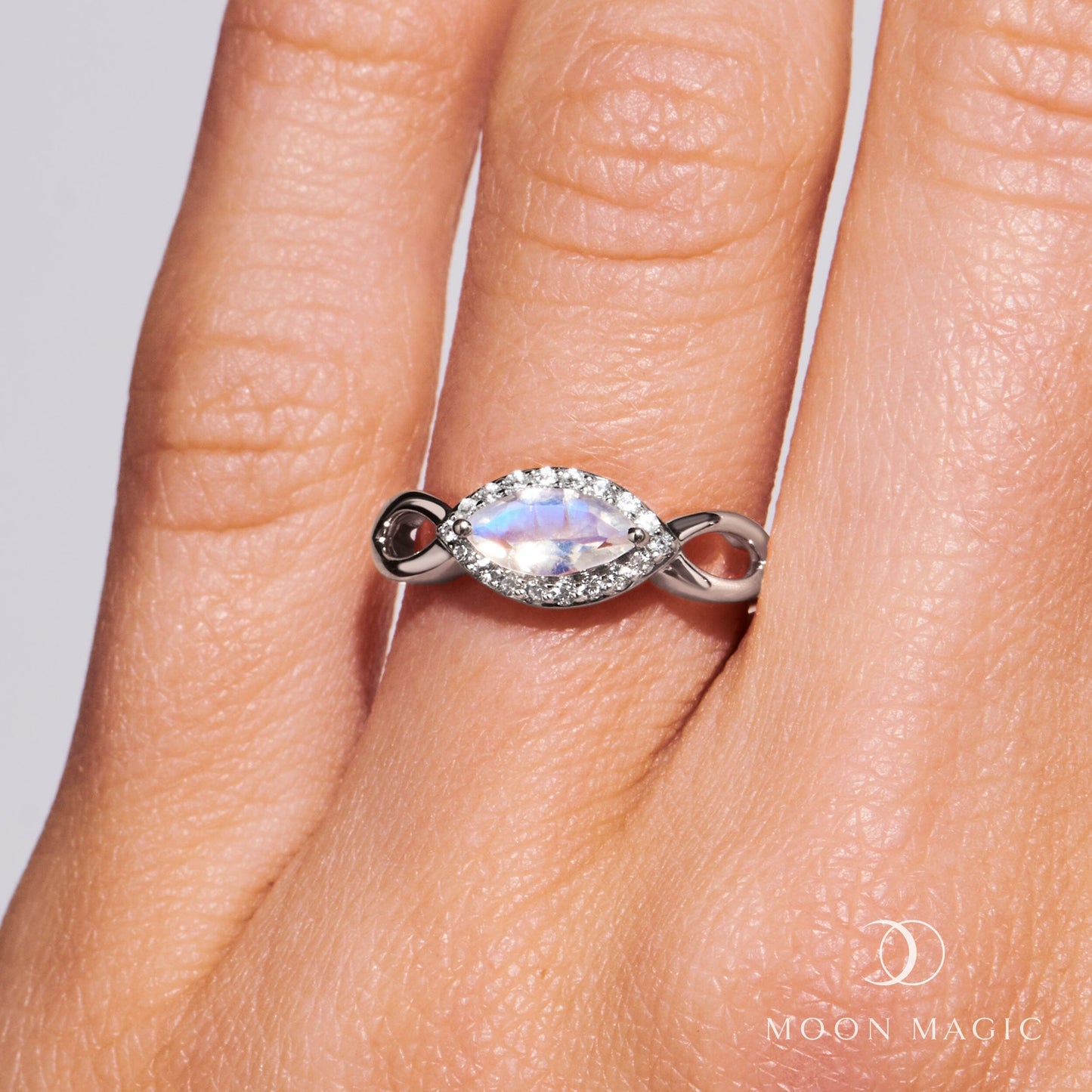 Moonstone Lab Diamond Ring - Joy