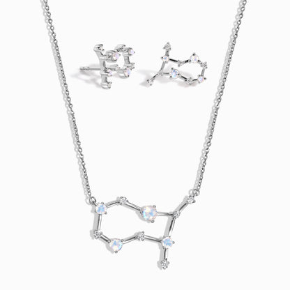 Gemini Zodiac Constellation Necklace & Earrings