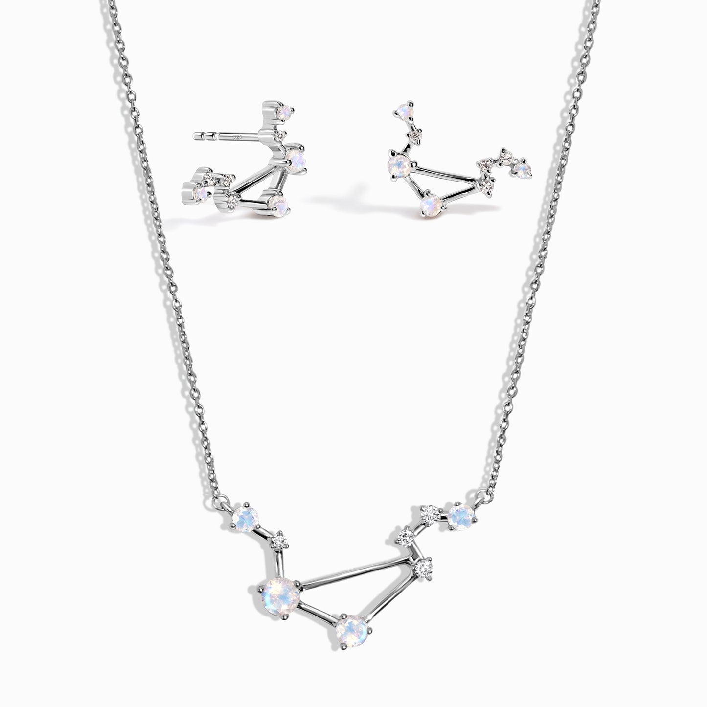 Libra Zodiac Constellation Necklace & Earrings