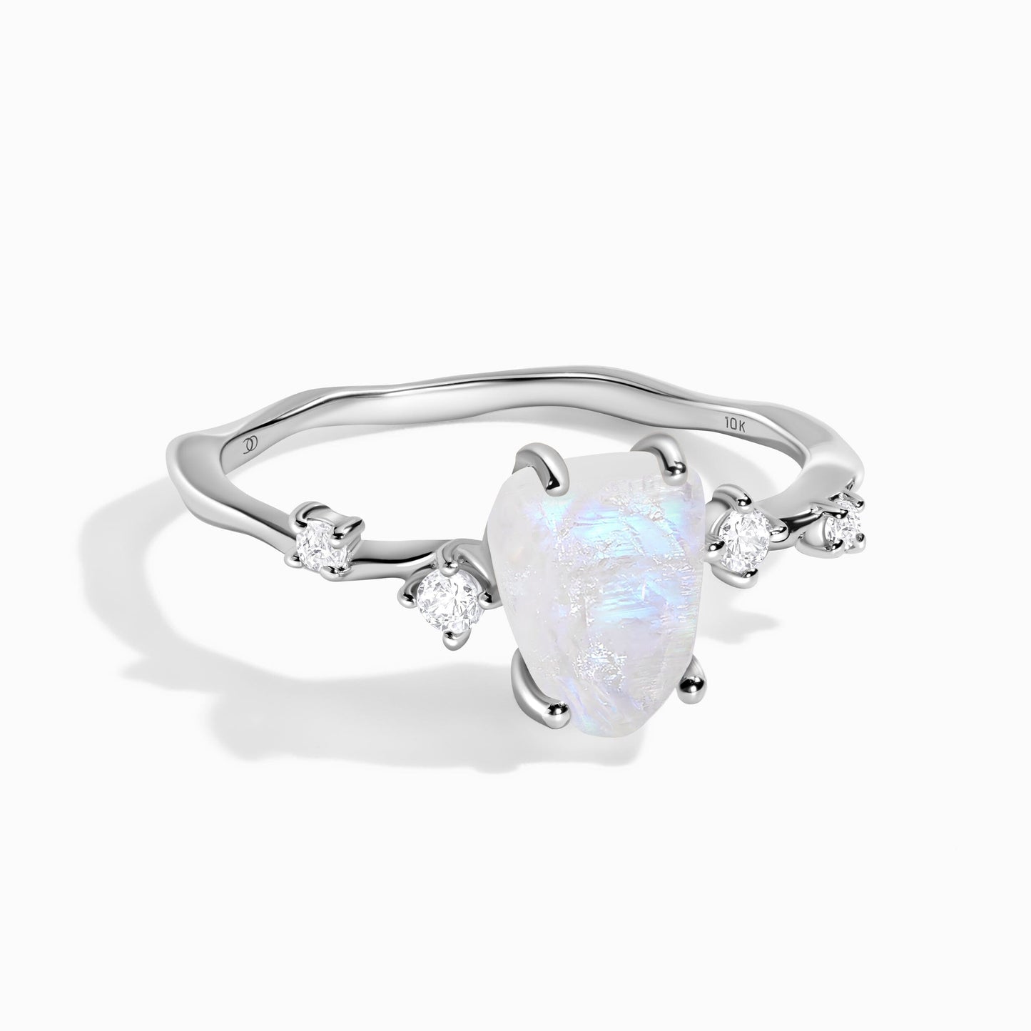 Moonstone Lab Diamond Ring - Flow Sublime