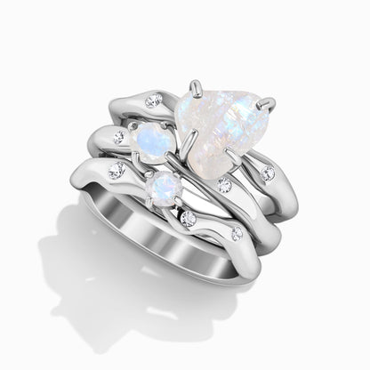 Moonstone Ring - Dazzling Trinity