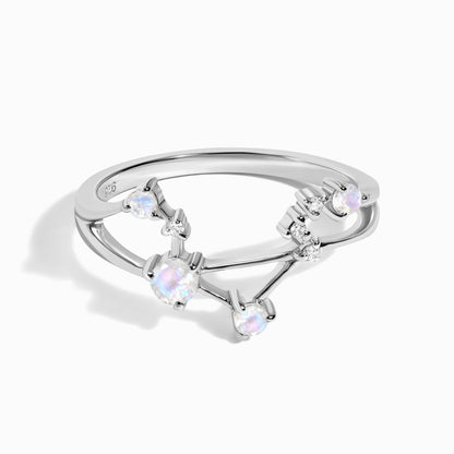 Moonstone Ring - Libra Zodiac Constellation