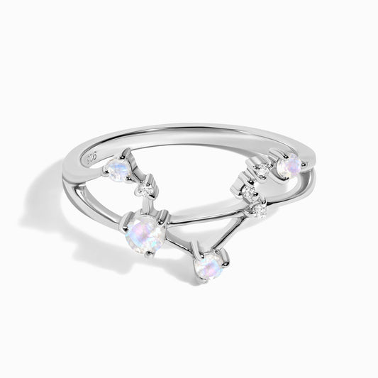 Moonstone Ring - Libra Zodiac Constellation