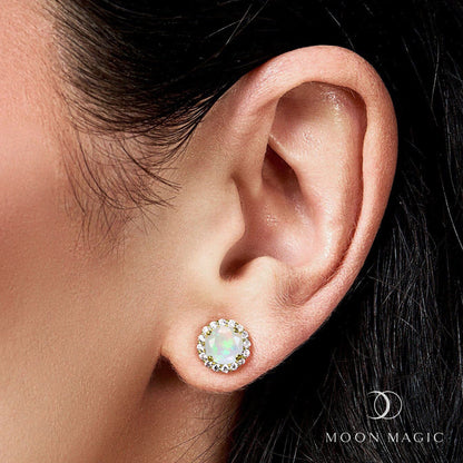 Opal Venus Studs - October Birthstone